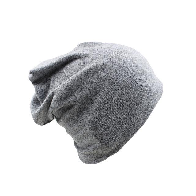Solid Color Cotton and Polyester Beanie, Scarf or Bonnet-Hats-Innovato Design-Gray-Innovato Design