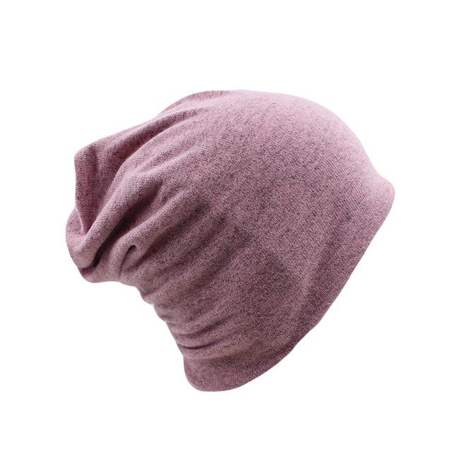 Solid Color Cotton and Polyester Beanie, Scarf or Bonnet-Hats-Innovato Design-Pink-Innovato Design