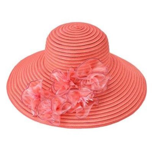 Floppy Large Brim Straw Fascinator Sun Hat-Hats-Innovato Design-Orange-Innovato Design