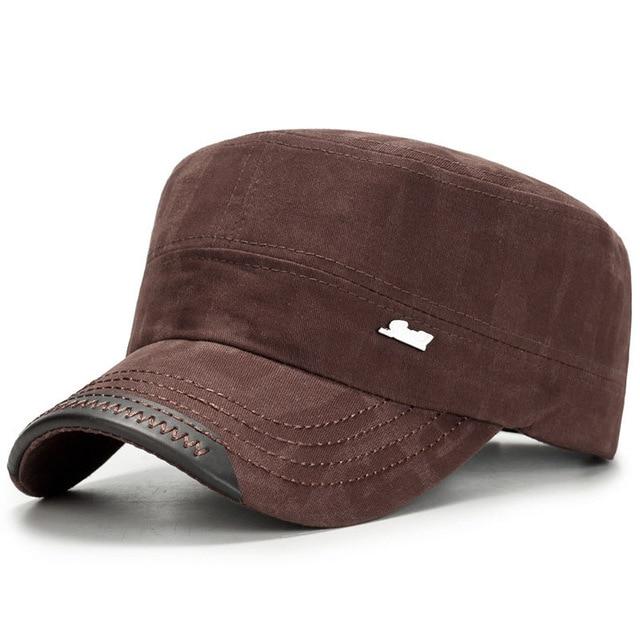 Classic Adjustable Flat Top Snapback Patrol Military Hat-Hats-Innovato Design-Brown-Innovato Design
