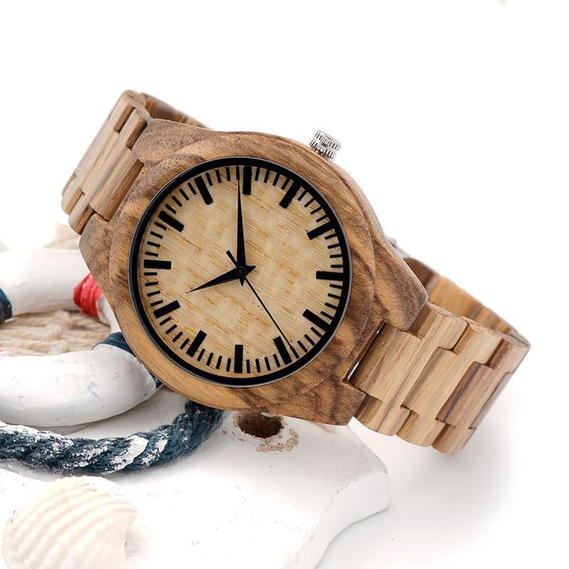BOBO BIRD Zebra Bamboo Wooden Watch, Luxury Brand, Japan Movement Gift Box-Watches-Innovato Design-Innovato Design