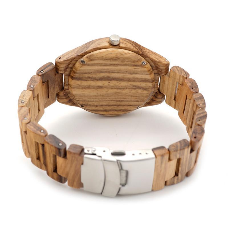 BOBO BIRD Zebra Bamboo Wooden Watch, Luxury Brand, Japan Movement Gift Box-Watches-Innovato Design-Innovato Design