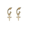 Small Luxury Cross Hoop Earrings in 2 Colors - InnovatoDesign
