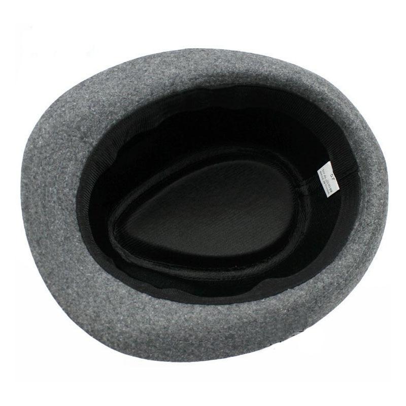 Vintage Wide Brim Wool Felt Fedora Trilby Hat with Metal-sequined Hatband-Hats-Innovato Design-Black-Innovato Design