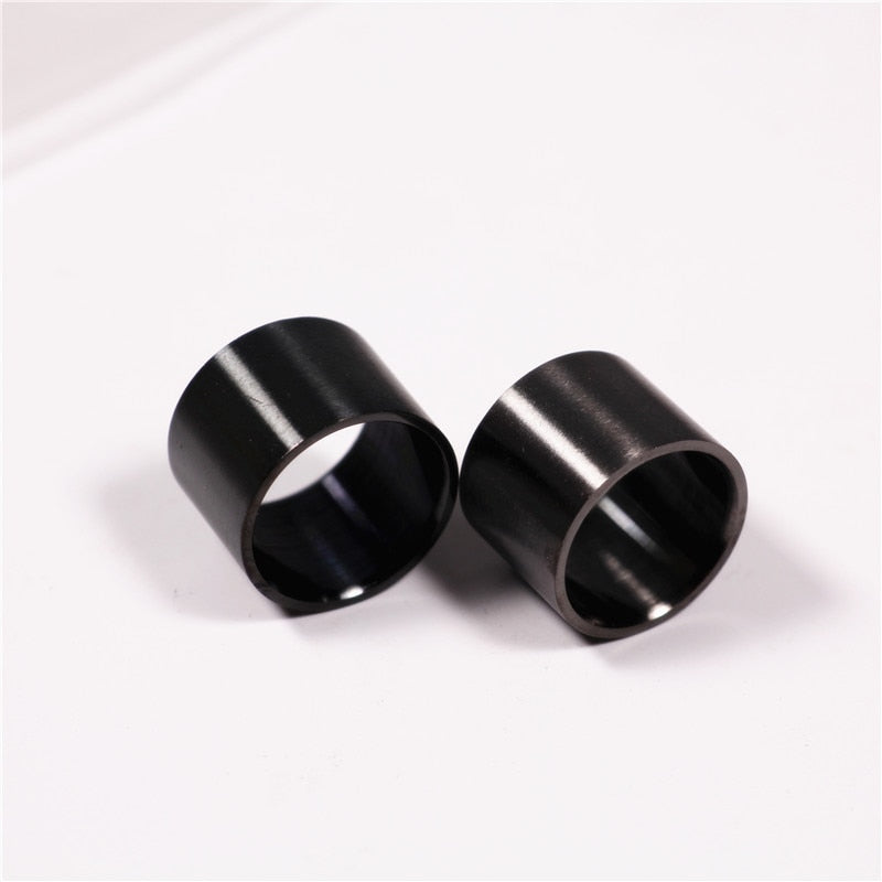 18mm Matte Silver-Plated and Black-Plated Titanium Fashion Finger Rings-Rings-Innovato Design-Black-7-Innovato Design