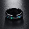 8mm Black Tungsten Carbide Ring with Abalone Insets - InnovatoDesign