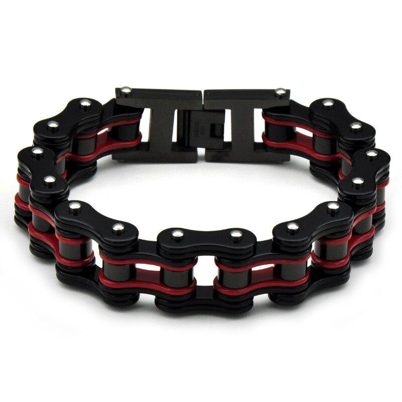 4 Tones Motorcycle Chain Stainless Steel Bangle Bracelet-Bracelets-Innovato Design-Red-Innovato Design