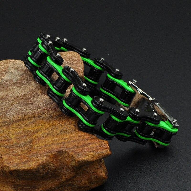 4 Tones Motorcycle Chain Stainless Steel Bangle Bracelet-Bracelets-Innovato Design-Yellow & Purple-Innovato Design