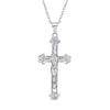 925 Sterling Silver Abstract Jesus Christ Catholic Cross Pendant Necklace - InnovatoDesign