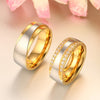 Silver/Gold and Cubic Zirconia Stainless Steel Wedding Ring Set-Couple Rings-Innovato Design-8-5-Innovato Design