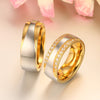 Silver/Gold and Cubic Zirconia Stainless Steel Wedding Ring Set-Couple Rings-Innovato Design-8-5-Innovato Design