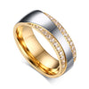 Silver/Gold and Cubic Zirconia Stainless Steel Wedding Ring Set-Couple Rings-Innovato Design-8-5-Innovato Design