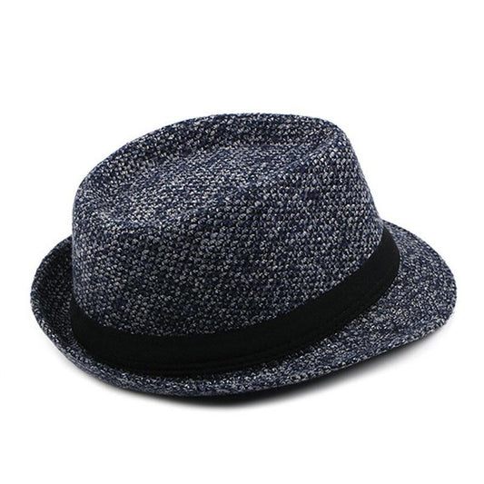 British Style Classic Knit Trilby Hat with Black Hatband-Hats-Innovato Design-Blue-Innovato Design