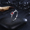 Red Cubic Zirconia Heart 925 Sterling Silver Vintage Style Punk Ring