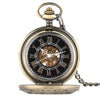 Vintage Bronze Pocket Watch with Floral Carving and Black Resin Interior Face Dial - InnovatoDesign