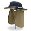 Wide Brim Waterproof Bucket Flap Hat with Rope-Hats-Innovato Design-Dark Blue Khaki-Innovato Design