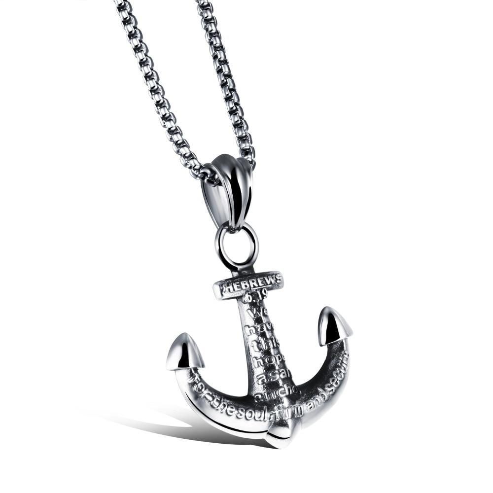 Silver Engraved Anchor Pendant and Chain Necklace-Necklaces-Innovato Design-Innovato Design