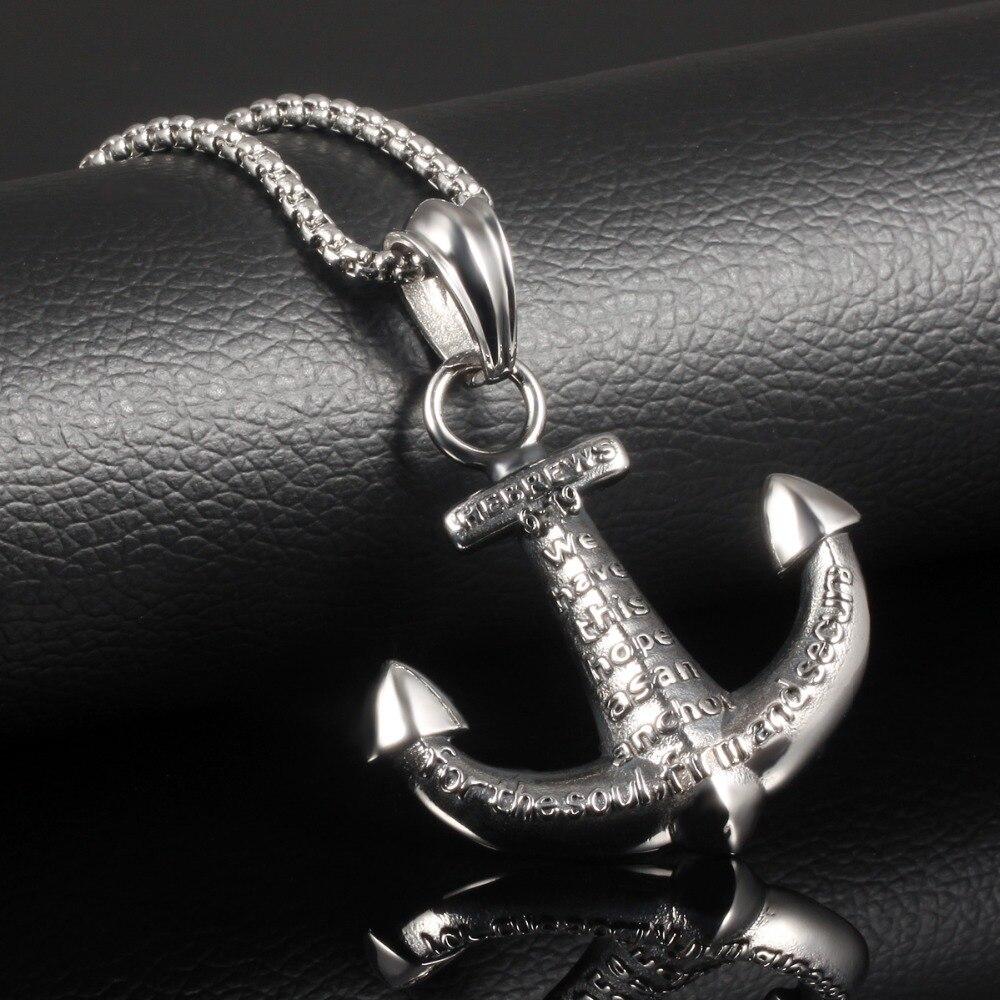 Silver Engraved Anchor Pendant and Chain Necklace-Necklaces-Innovato Design-Innovato Design