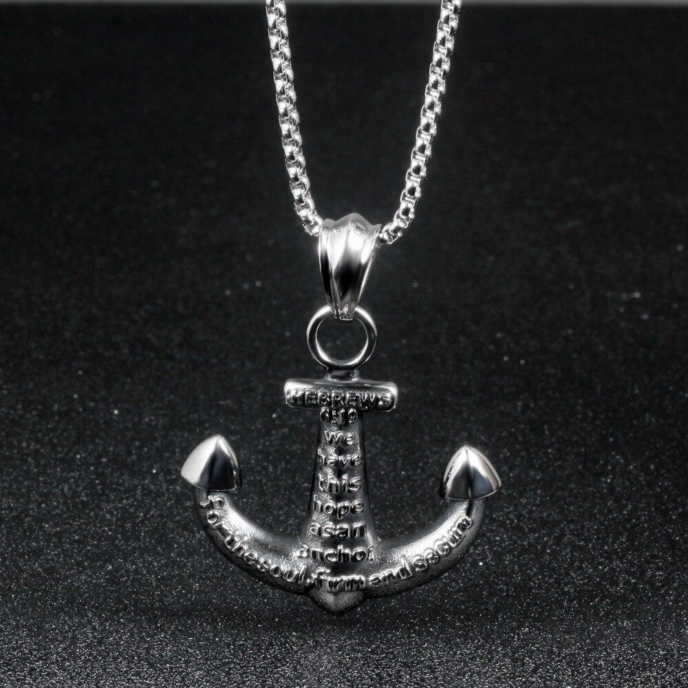 Silver Engraved Anchor Pendant and Chain Necklace-Necklaces-Innovato Design-Innovato Design