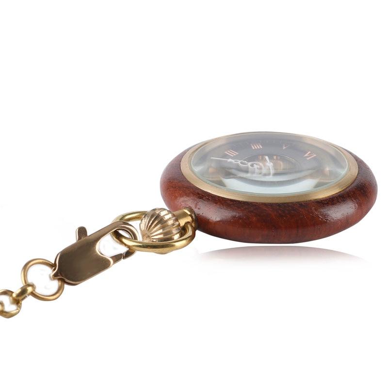 Vintage Gold & Red Wood Pocket Watch with Roman Numbers-Pocket Watch-Innovato Design-Innovato Design