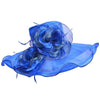 Floppy Large Brim Organza Sun Hat with Feather