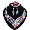 Crystal and Rhinestone Necklace, Bracelet, Earrings & Ring Wedding Statement Jewelry Set-Jewelry Sets-Innovato Design-Rainbow-Innovato Design