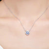 Lucky Blue Eye Samsara Clear Cubic Zirconia 925 Sterling Silver Fashion Pendant Necklace