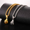 Metallic Hand on Basketball Pendant and Chain Necklace-Necklaces-Innovato Design-Silver-Innovato Design