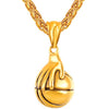 Metallic Hand on Basketball Pendant and Chain Necklace-Necklaces-Innovato Design-Gold-Innovato Design