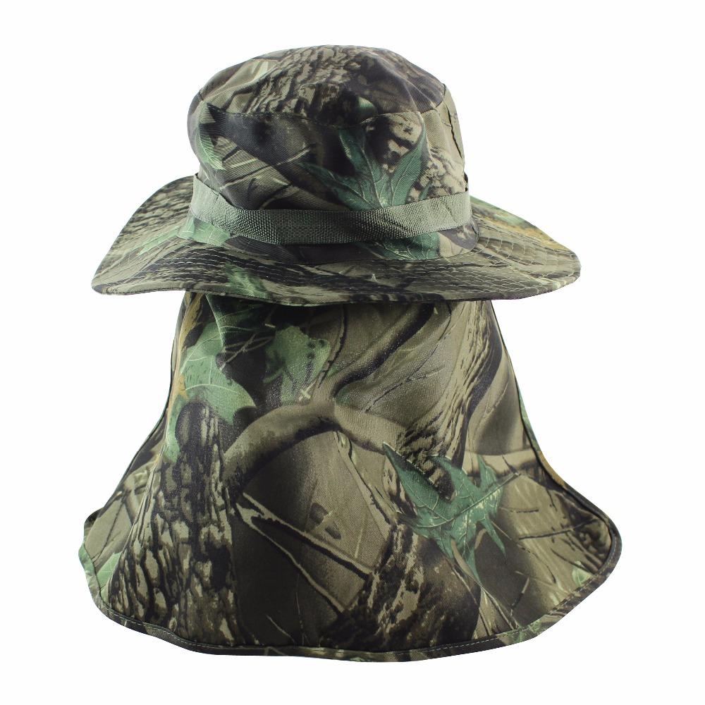 Camouflage UV Protection Boonie Bucket Flap Hat with Rope-Hats-Innovato Design-JG-Innovato Design