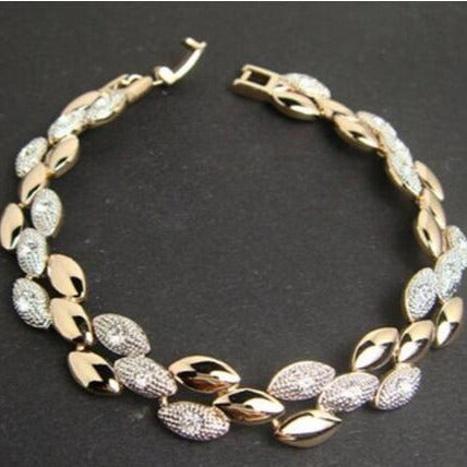 Wheat Rhinestone Necklace, Bracelet & Earrings Fashion Jewelry Set-Jewelry Sets-Innovato Design-Innovato Design