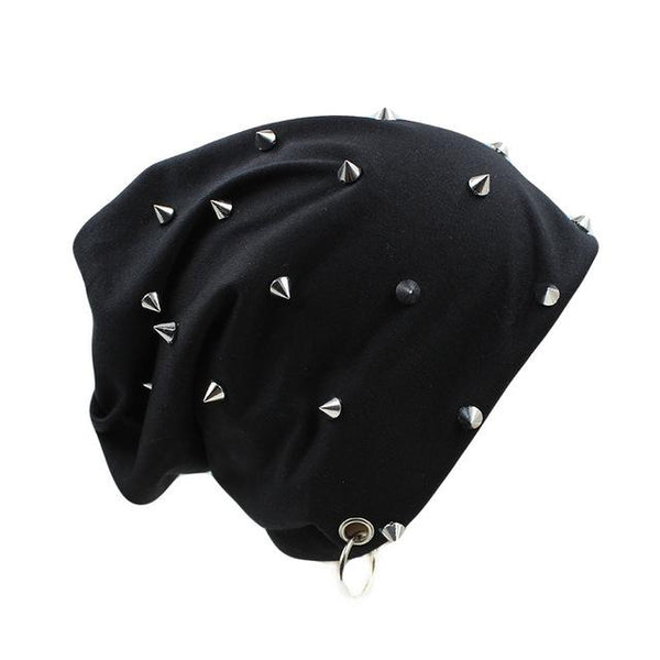 Hip-hop Beanie or Bonnet with Rivets and Hoop