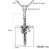 Stainless Steel Cross Pendant with Skeleton Playing Guitar Necklace - InnovatoDesign