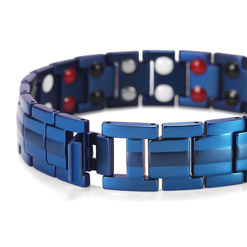 Large Titanium Blue Magnetic Bracelet with Adjusting Tool-Bracelets-Innovato Design-Innovato Design
