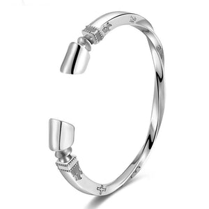 Viking 925 Sterling Silver Vintage Punk Rock Biker Twisted Open Bracelet-Bracelets-Innovato Design-Innovato Design