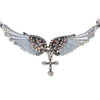 Silver Crystal Angelic Wing Cross Pendant Necklace-Necklaces-Innovato Design-White-Innovato Design