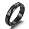 Black Stainless Steel with Forever Love Engraved Couple Ring - InnovatoDesign