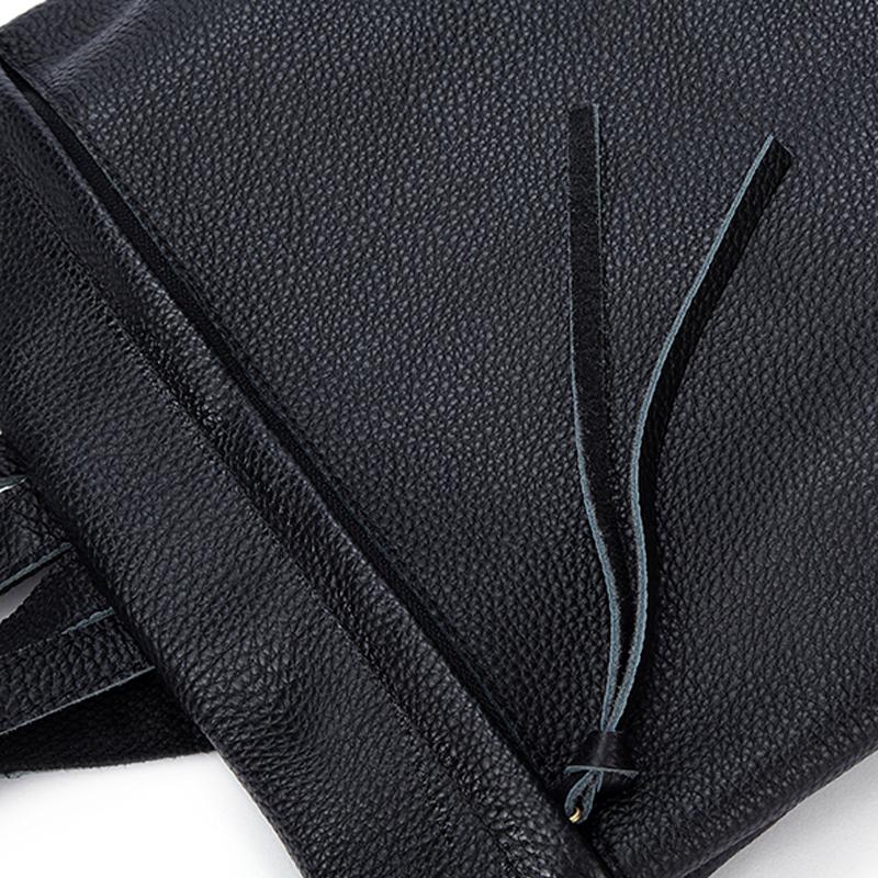 Large Genuine Leather Backpack with Simple Design in Black, Apricot, and Brown-Backpacks-Innovato Design-Black-Innovato Design