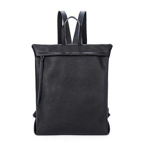 designer black leather backpacks Large Genuine Leather Backpack with Simple Design in Black, Apricot, and Brown, Brown