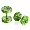 Splash-Colored Double-Sided Round Stainless Steel Fashion Stud Earrings