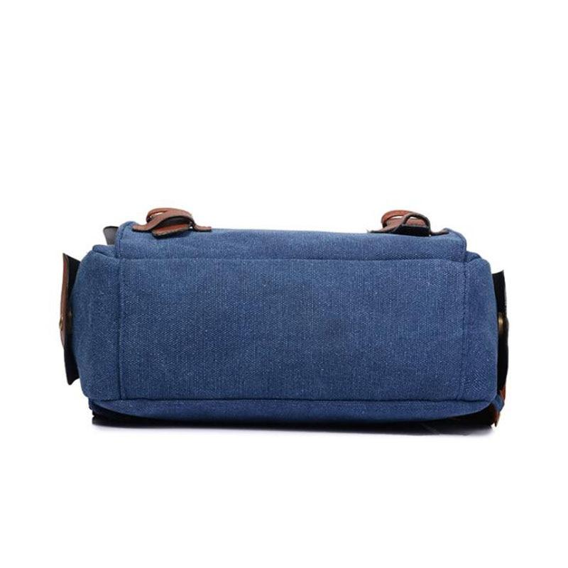 Canvas Leather Travel Backpack 20 to 35 Litre-Canvas and Leather Backpack-Innovato Design-Blue-Innovato Design