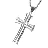 Men's Gold/Silver Stainless Steel Cross Pendant Necklace with Bible Verse-Necklaces-Innovato Design-Silver-24inch-Innovato Design