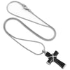 Steel Black Mini-Urn Cross Pendant with Silver Necklace - InnovatoDesign