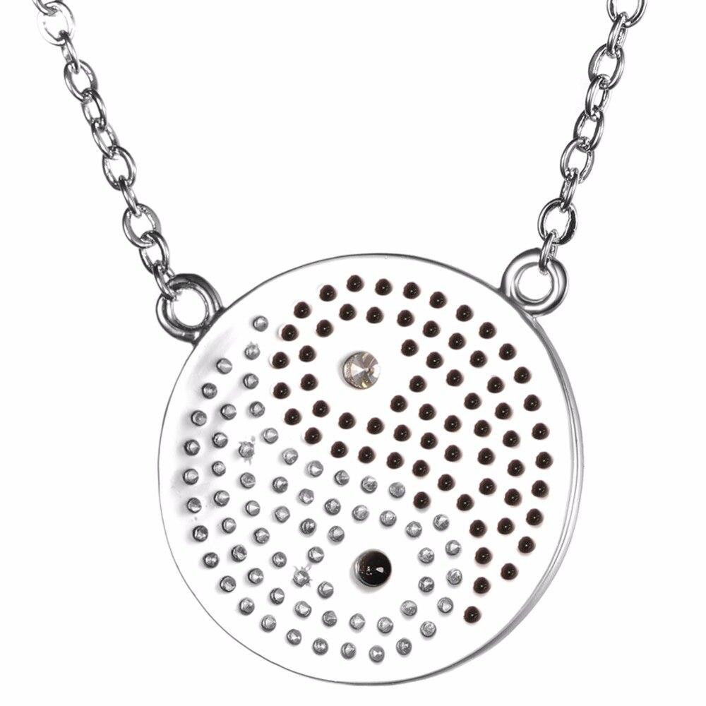 Zirconia Yin Yan Balance Pendant Necklace-Necklaces-Innovato Design-Clear-Innovato Design