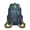 Blue Denim with Drawstring Casual 20 to 35 Litre Backpack - InnovatoDesign