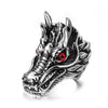 Dragon Head Red Cubic Zirconia Stainless Steel Ring-Rings-Innovato Design-8-Innovato Design