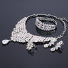 Moroccan Style Crystal and Rhinestone Necklace, Bracelet, Earrings & Ring Wedding Jewelry Set