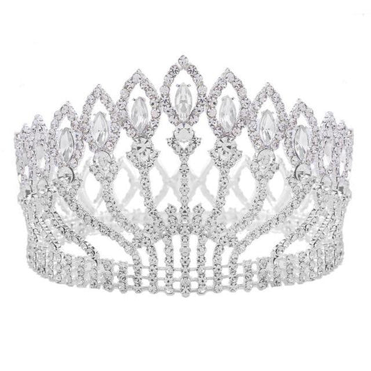 Baroque Fashion Tiaras and Crowns for Him or Her-Crowns-Innovato Design-Silver White-Innovato Design