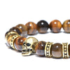 Natural Brown Stone Antique Black Beads Skull Bracelet - InnovatoDesign