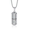 Metallic Pill Memorial Urn Pendant with Ball Chain Necklace-Necklaces-Innovato Design-Silver-Innovato Design
